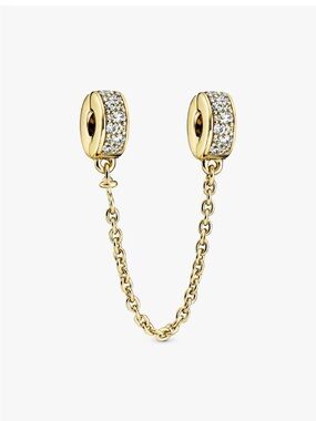 Pandora Gold Pave Safety Chain Gold